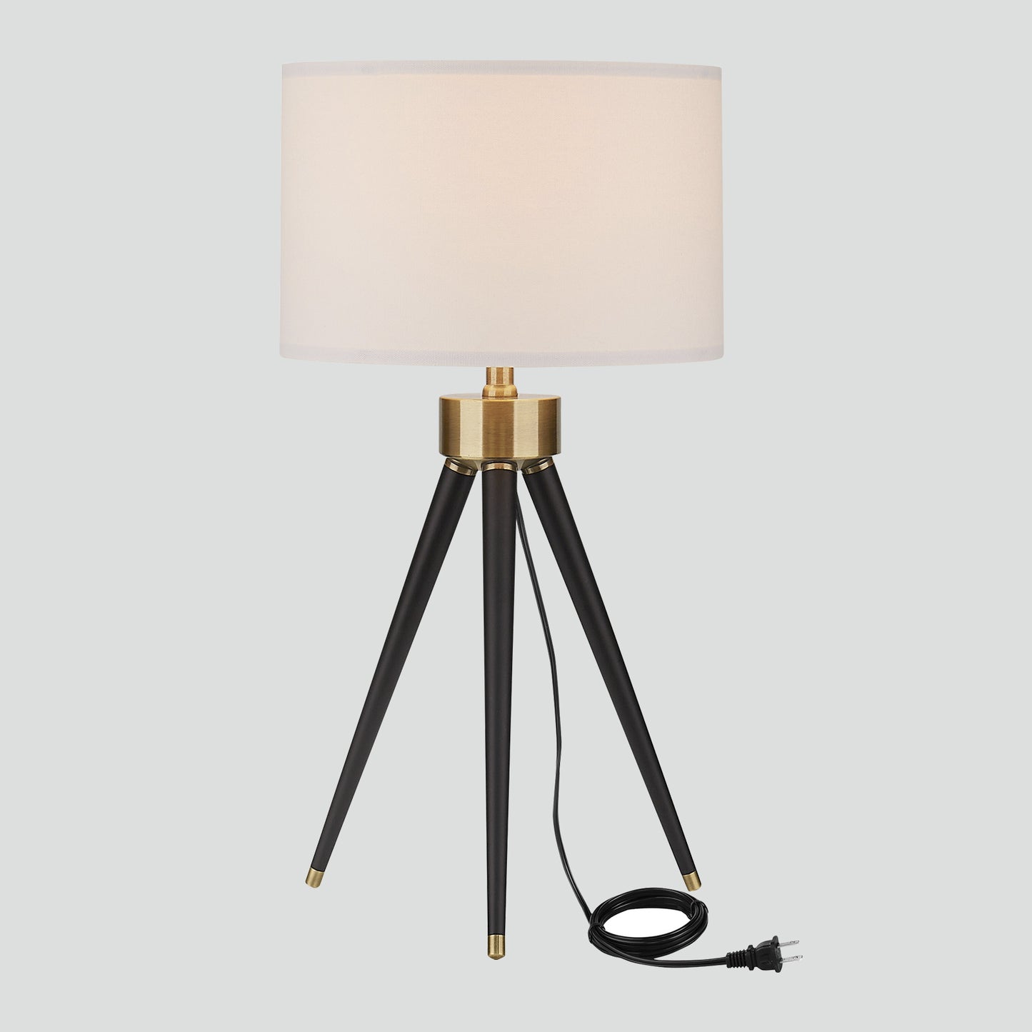 Cinkeda Table Lamp Black Metal Tripod Drum Shade 3-Way Touch Dimming(Set of 2)