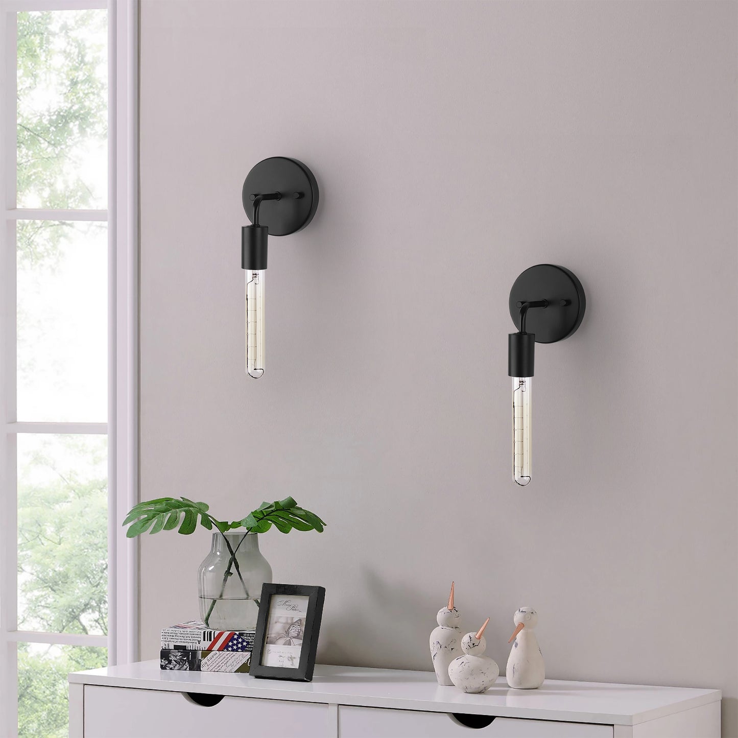 Wall Sconces Black Metal Matte Base without Shade