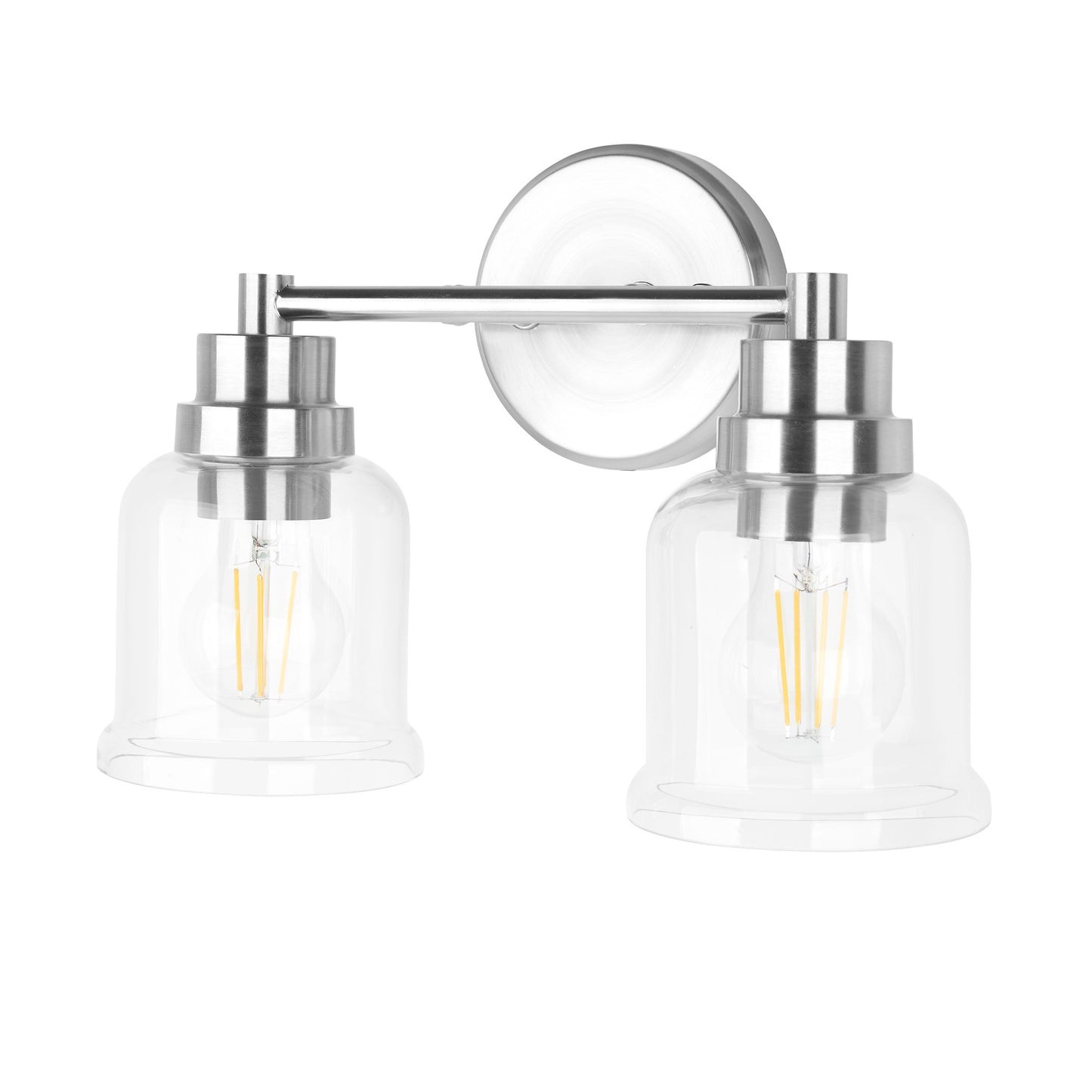 Single Wall Lights Stainless Steel Base Frame Glass Shade