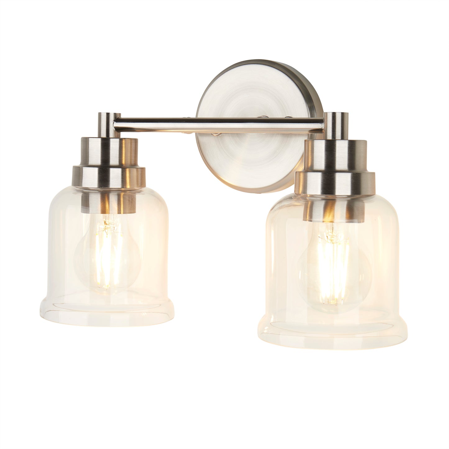 Single Wall Lights Stainless Steel Base Frame Glass Shade