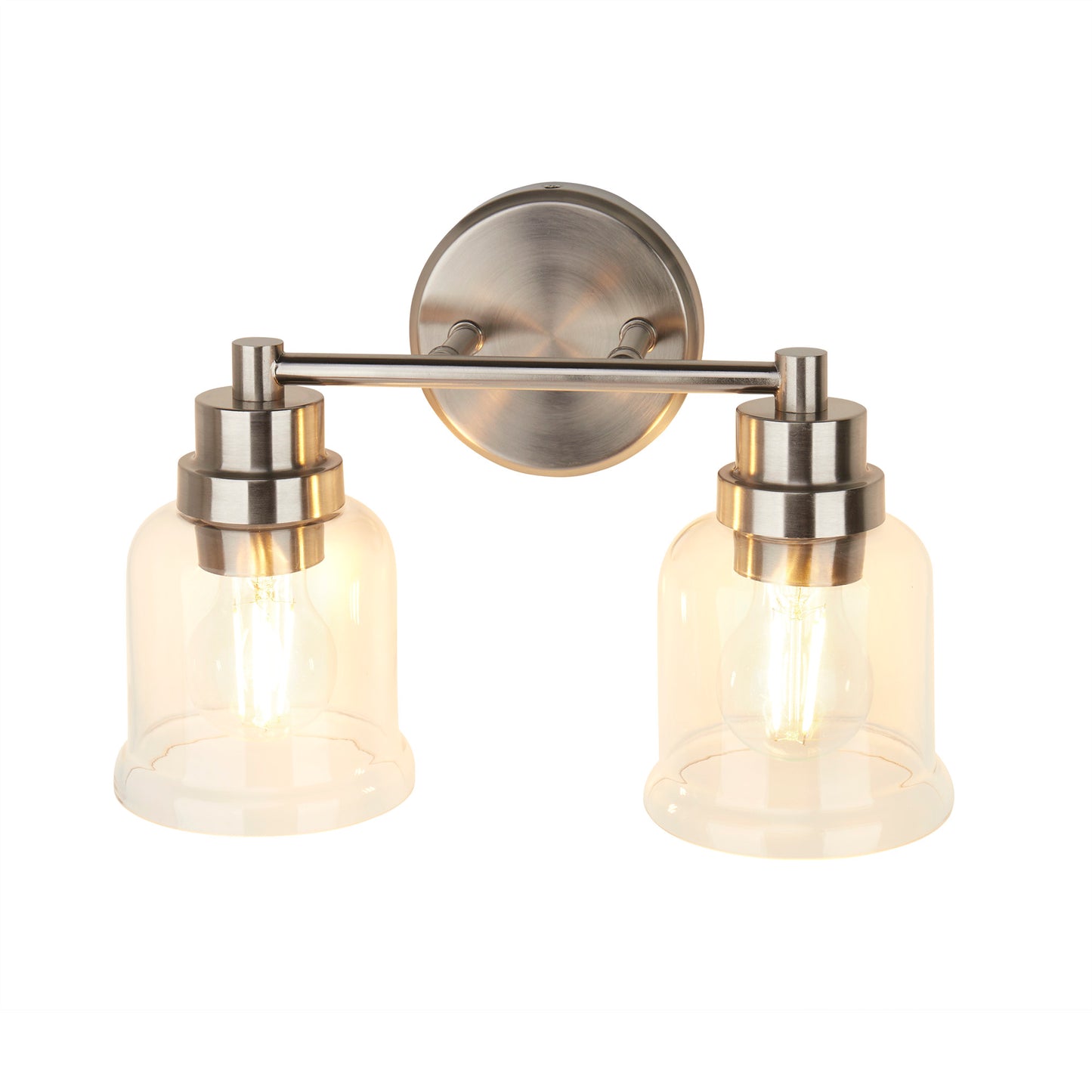 Single Wall Lights Stainless Steel Base Frame Glass Shade