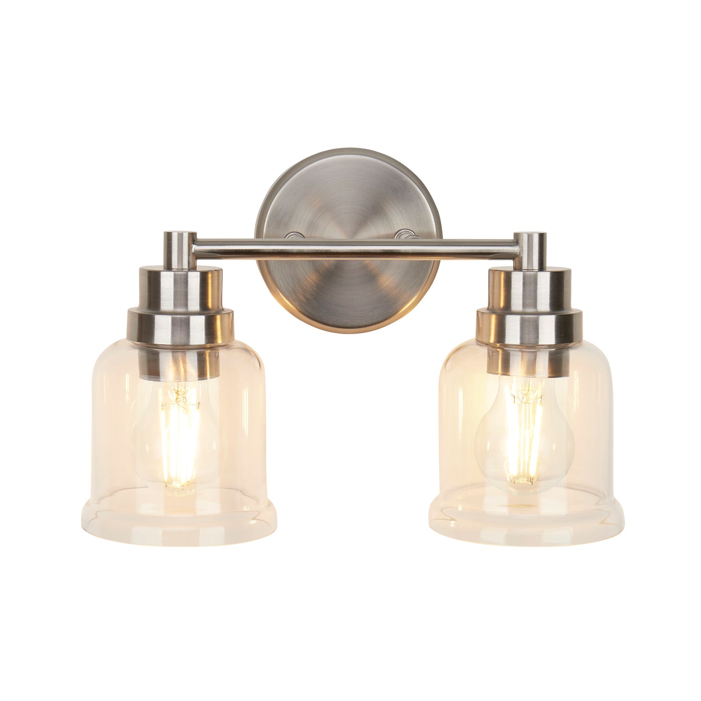 Single Wall Lights Stainless Steel Base Frame Glass Shade