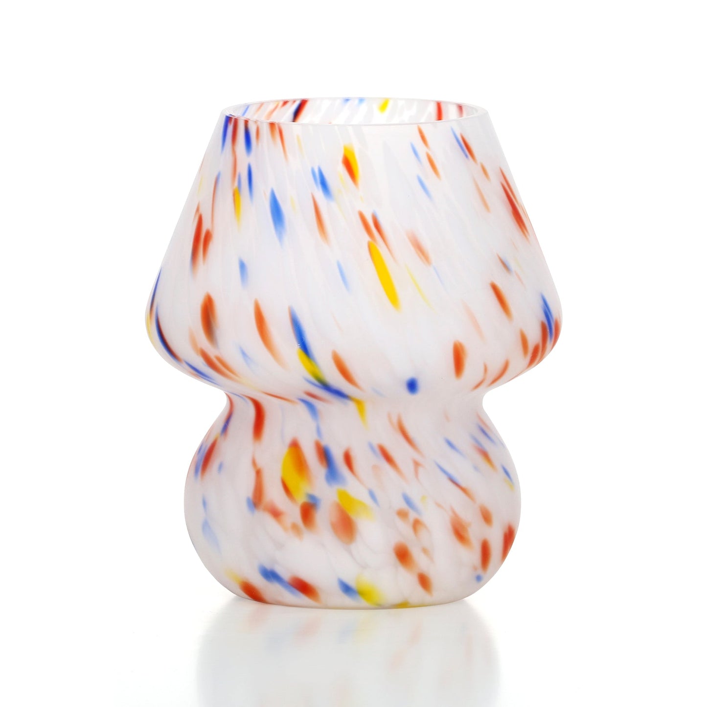 Matte All-glass Table Lamp with In-line Switch and Colorful Dots Texture