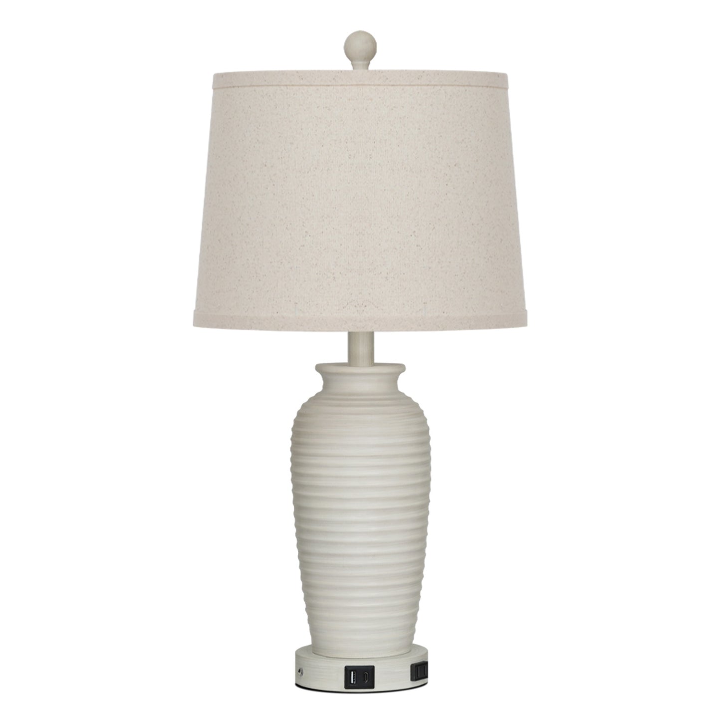 Resin Table Lamps with 3 - Way Touch Dimming, USB Ports and AC Outlet (1P)