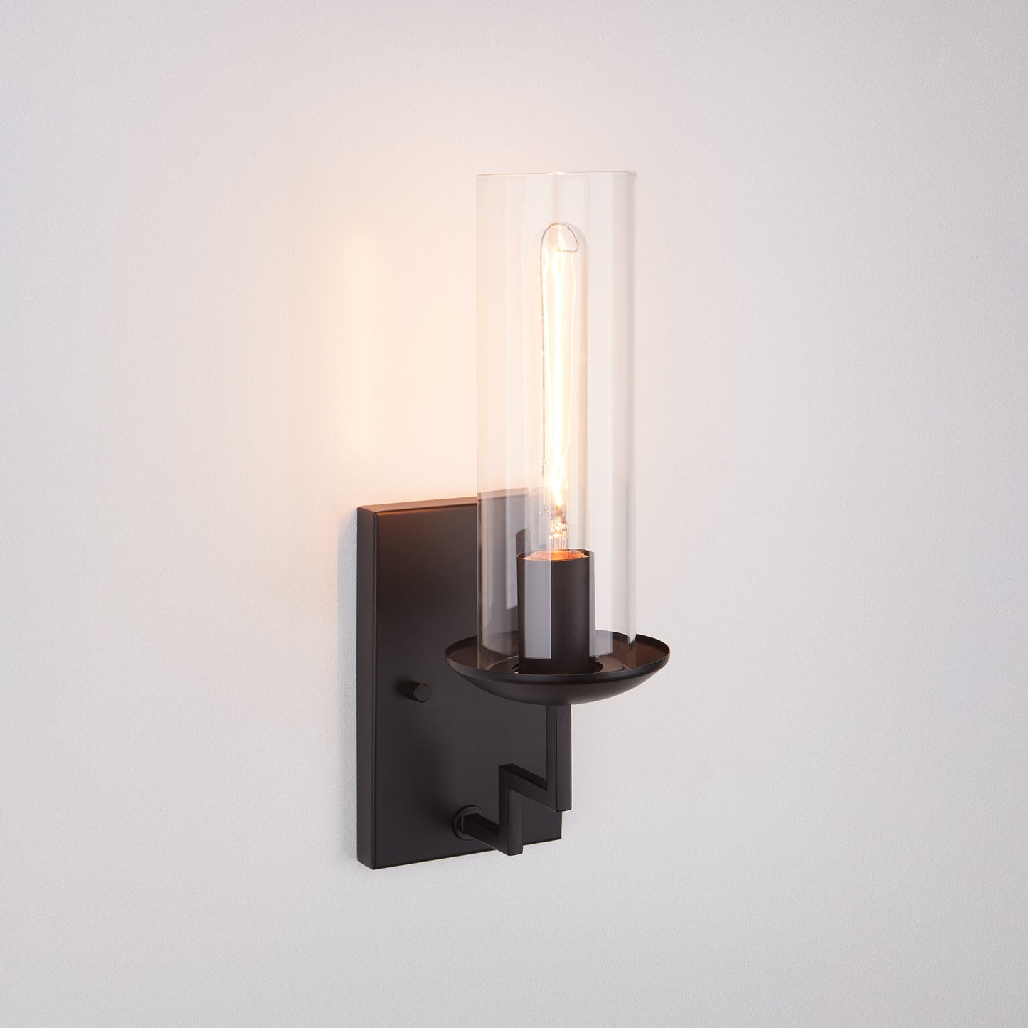 Wall Sconces Black Base Cylinder Glass Shade