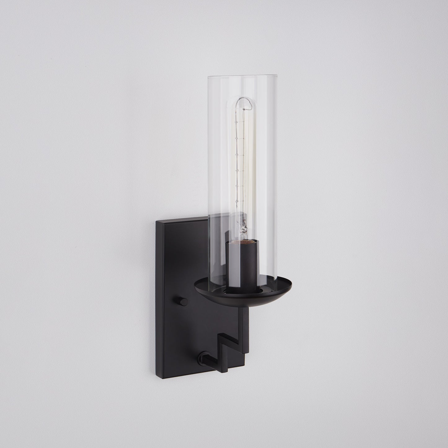 Wall Sconces Black Base Cylinder Glass Shade