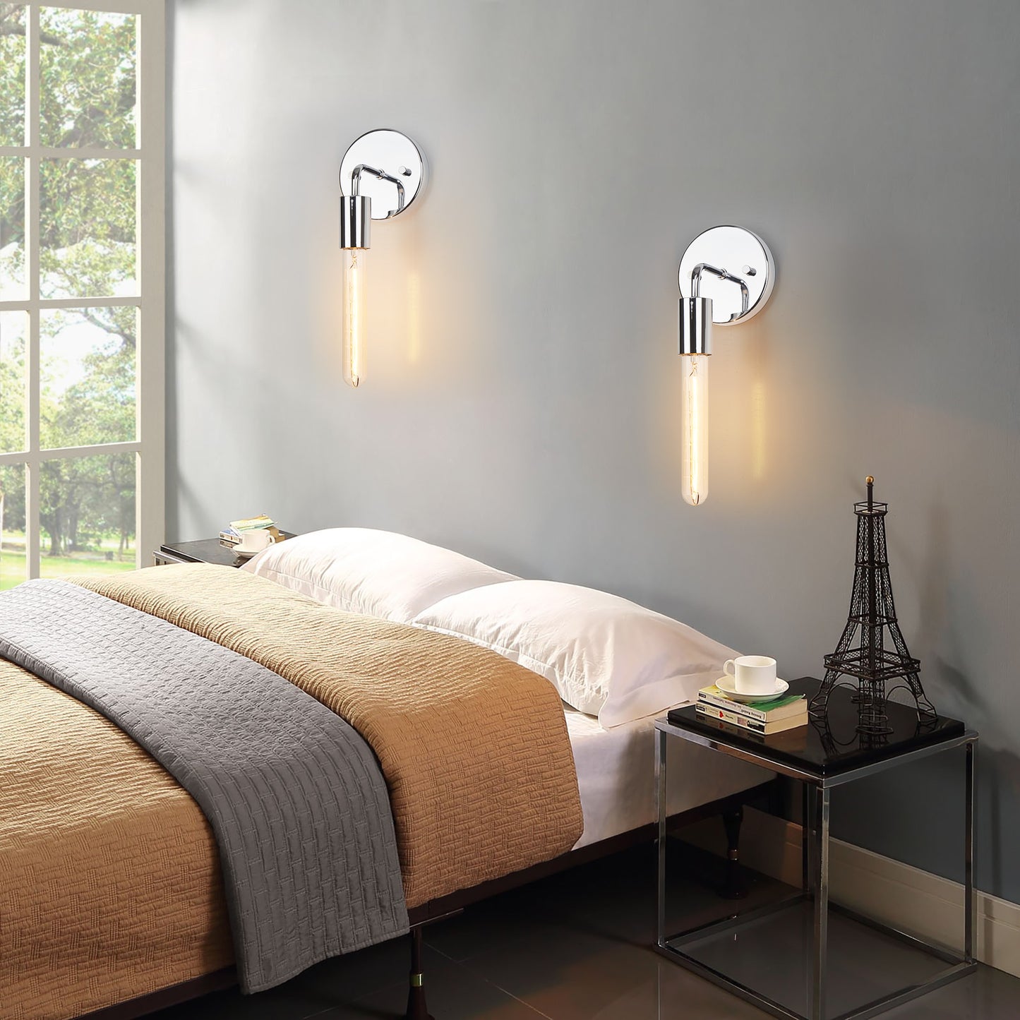 Wall Sconces Chrome Yellow Chroming Base without Shade