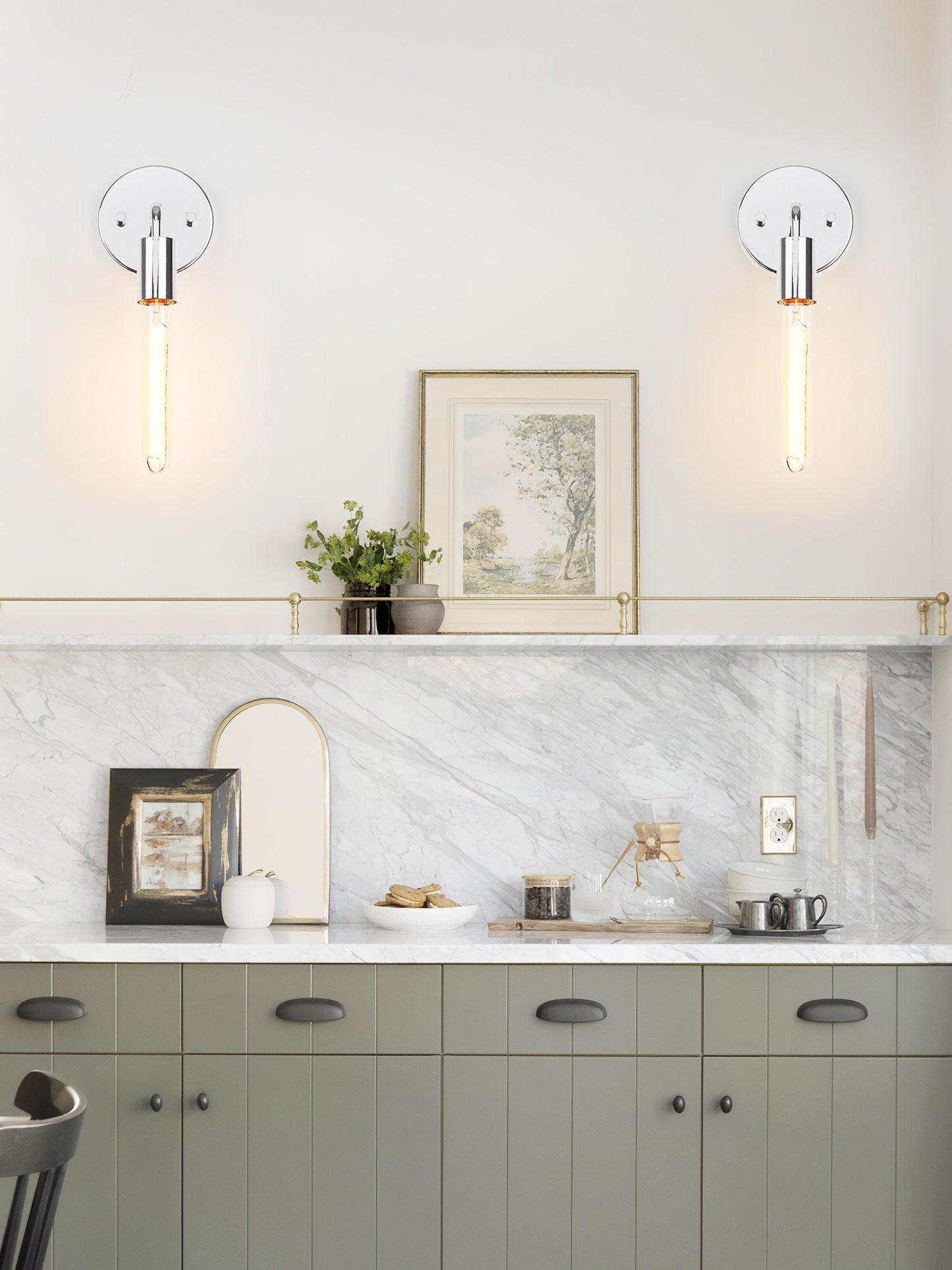 Wall Sconces Chrome Yellow Chroming Base without Shade