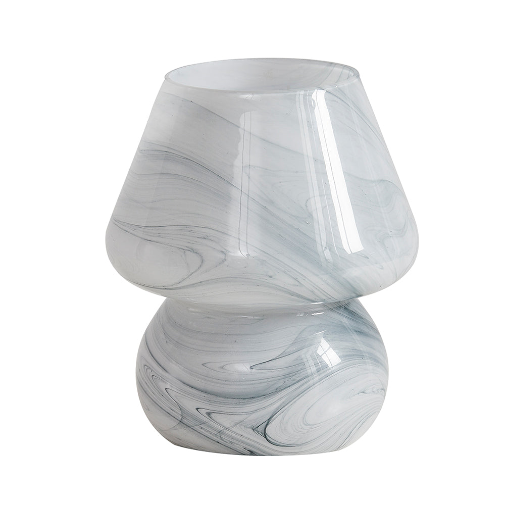 Cinkeda Table Lamp White Glass Mushroom Flowing Water-ink Texture