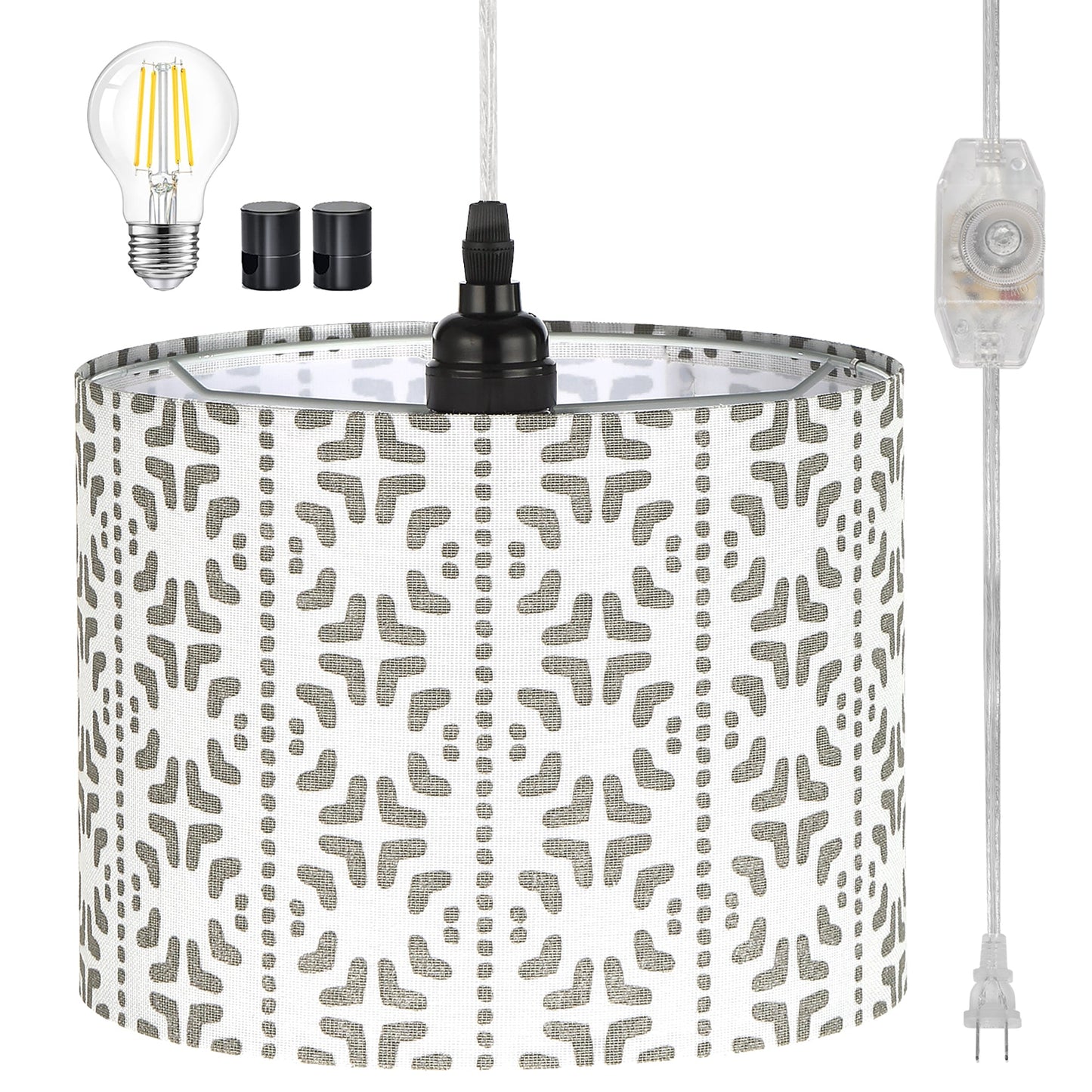 Cinkeda Pendant Light Pattern Shade Rotary Stepless Dimming