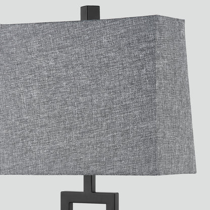 Cinkeda Table Lamp Metal Grey USB Ports Touch Dimming (Set of 2)