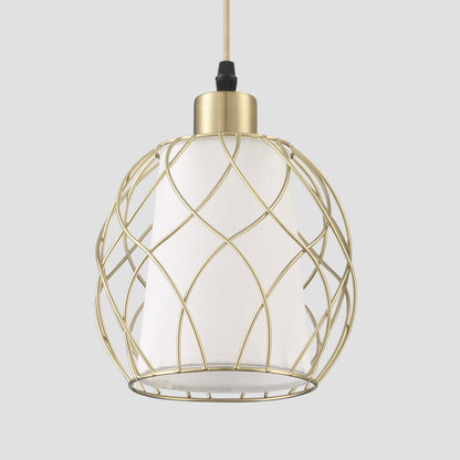 Cinkeda Pendant Light Gold Hollow Knockdown Shade
