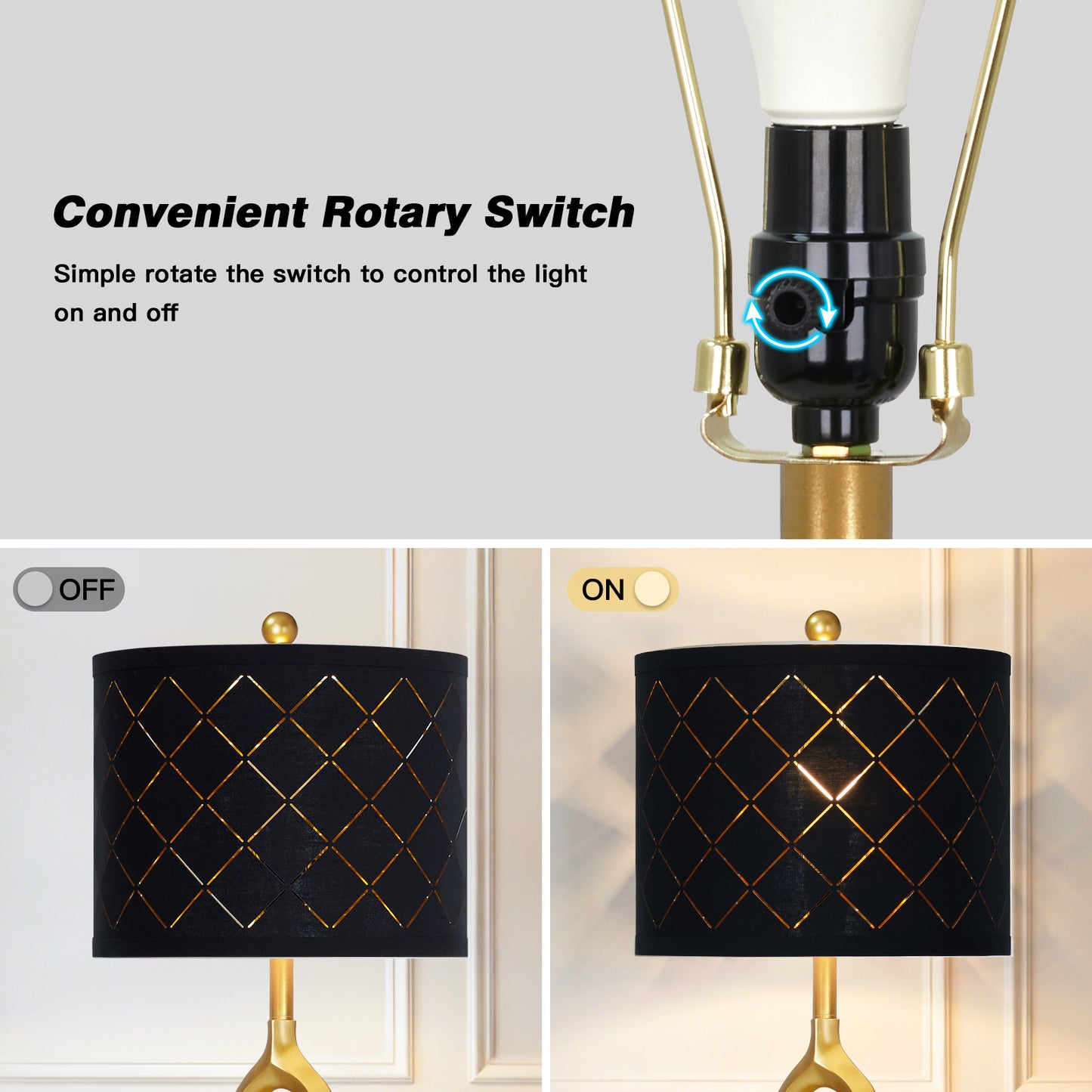 Cinkeda 65" Black and Gold Floor Lamp, Modern Standing Lamp for Living Room Bedroom, 3-Color Temperature Dimmable Corner Lamp with Marble & Metal Base, LED Bulb Included