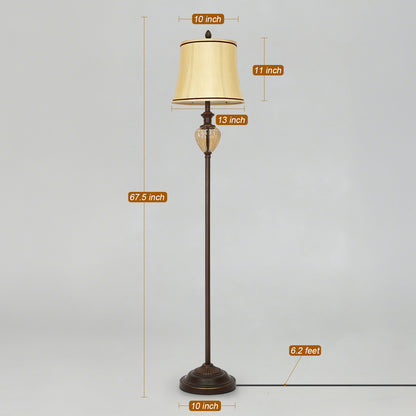 Cinkeda 67.5" Black Floor Lamp, Standing Lamp with Night Light & 4-Level Rotary Switch & Dimmable 3-Color Temp for Living Room, LED Bulb Included