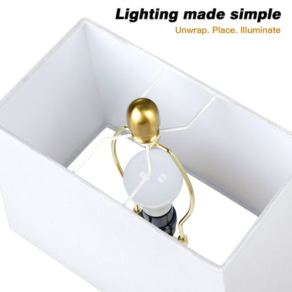 Cinkeda 28" Gold Table Lamp Set of 2, Coastal Seashell Bedside Nightstand Lamps with USB A+C Ports & Night Light for Living Room Bedroom