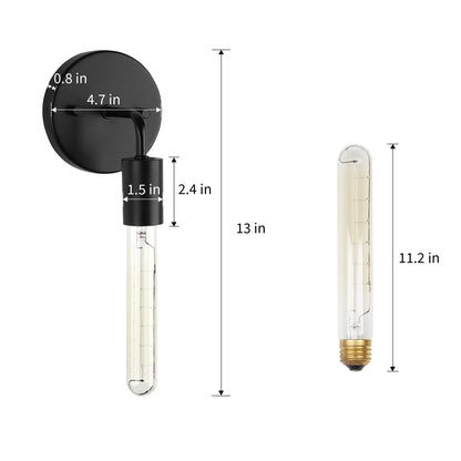 Wall Sconces Black Metal Matte Base without Shade