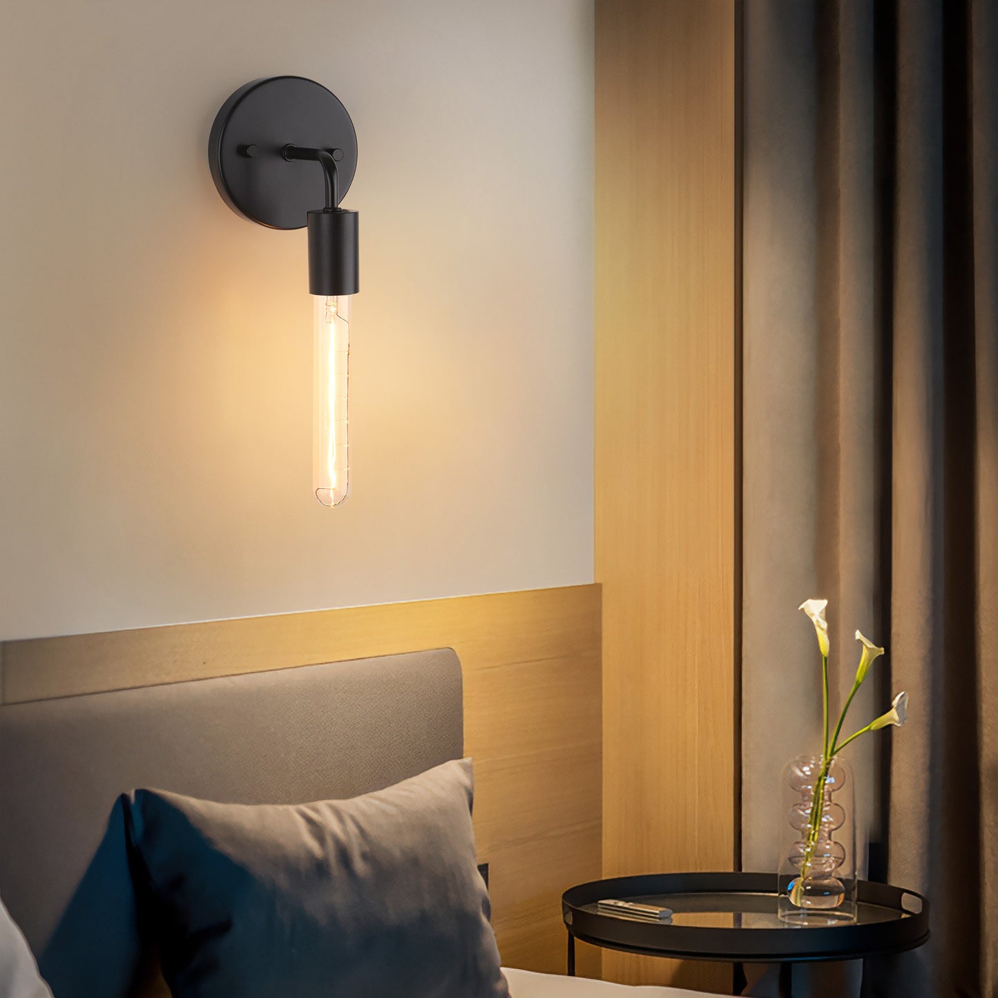 Wall Sconces Black Metal Matte Base without Shade