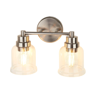 Single Wall Lights Stainless Steel Base Frame Glass Shade