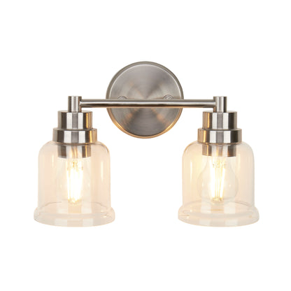 Single Wall Lights Stainless Steel Base Frame Glass Shade