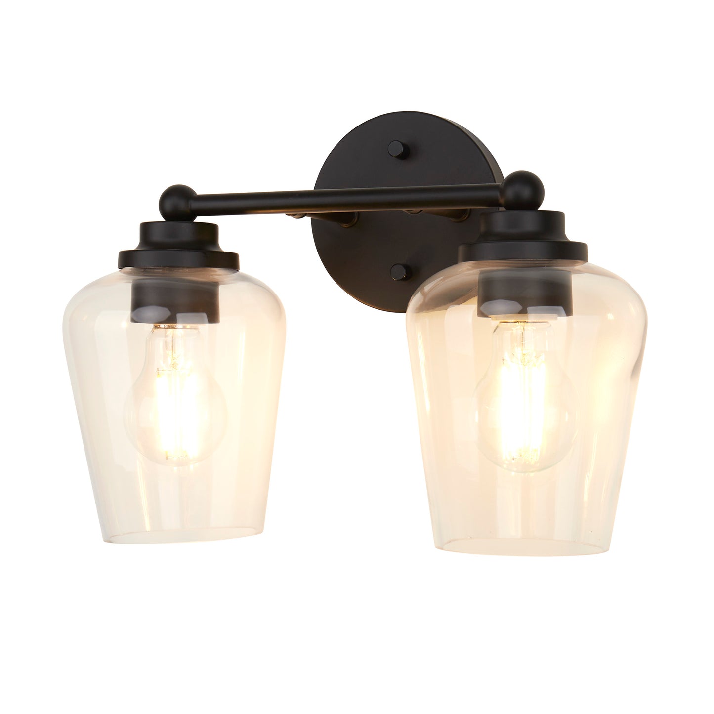 1 with 2 Wall Sconces Coffee Frame Metal Base Wine-glsss Like Glass Shade
