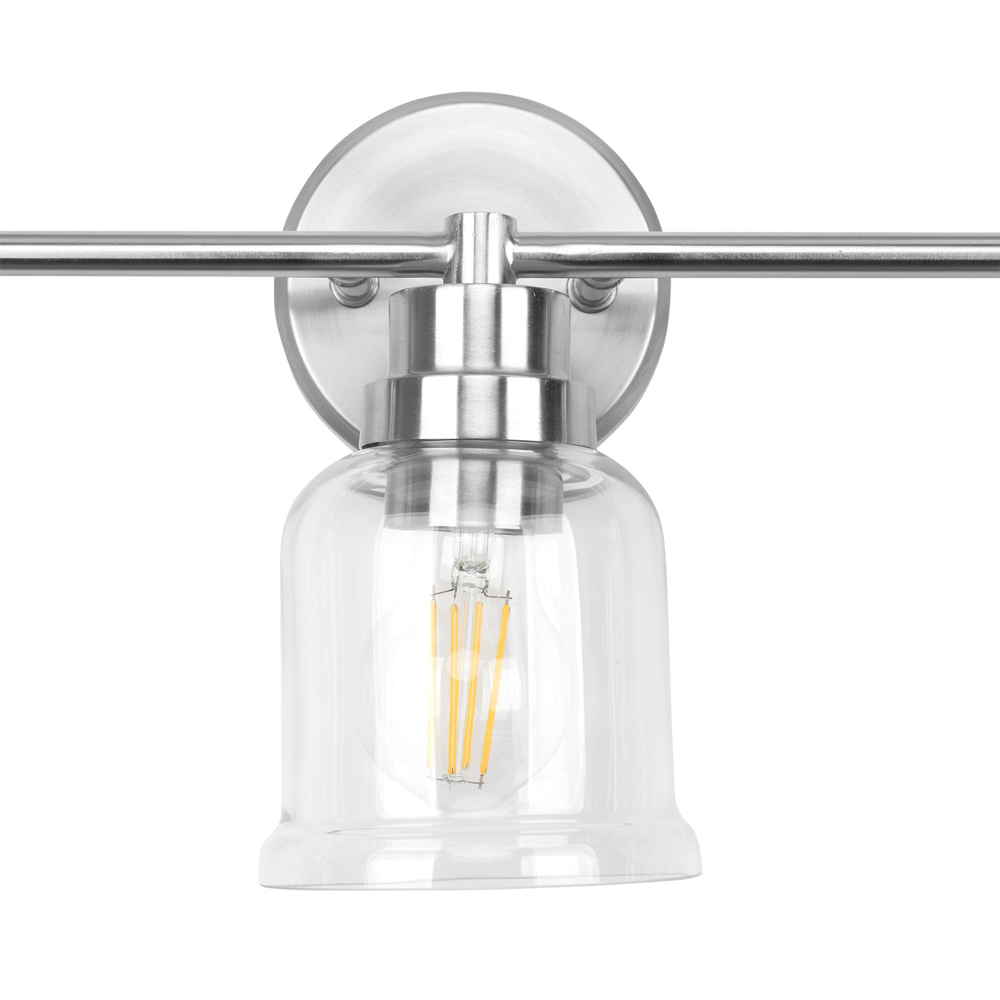 1 with 3 Wall Lights Stainless Steel Base Frame Glass Shade