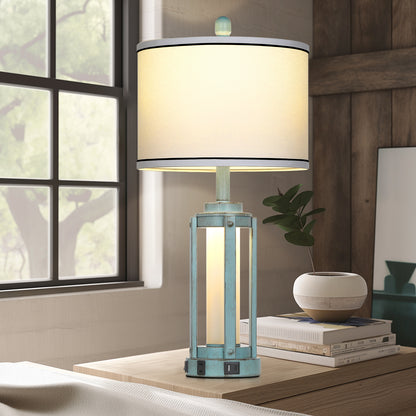 Blue Roman Pillar Mother Night Lamp (Set of 2)