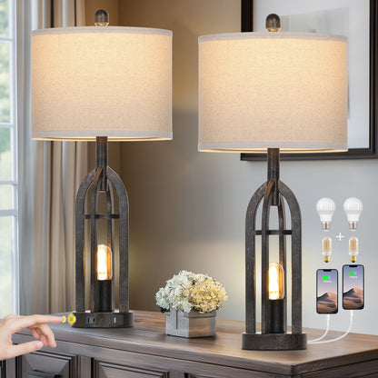 Flax single ring gold scrap metal night lamp(Set of 2)
