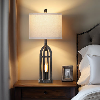 Flax single ring gold scrap metal night lamp(Set of 2)