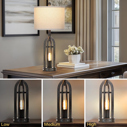 Flax single ring gold scrap metal night lamp(Set of 2)
