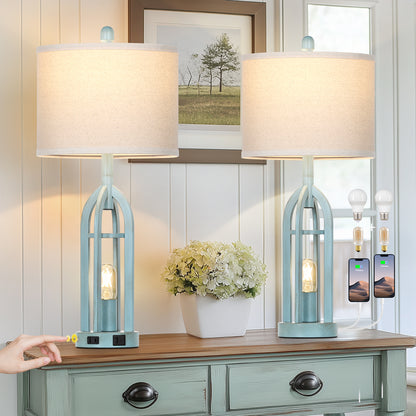 Linen Single Ring Blue Hardware Night Light(Set of 2)