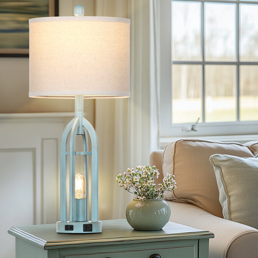 Linen Single Ring Blue Hardware Night Light(Set of 2)