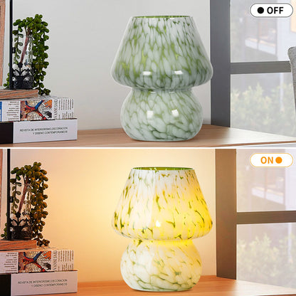Green Art Glass Gourd Table Lamp Nightlight and Reading Lamp