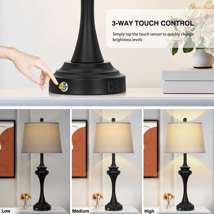 Modern Desk Lamp Set — Warm Lighting · Smart Charging · Elegant Design