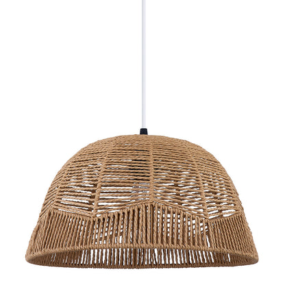 Rattan Pendant Lamp with Adjustable Height & Brightness Dimming Switch