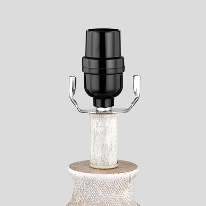 Cinkeda Table Lamp Beige Resin Touch Dimming 2 USB Ports