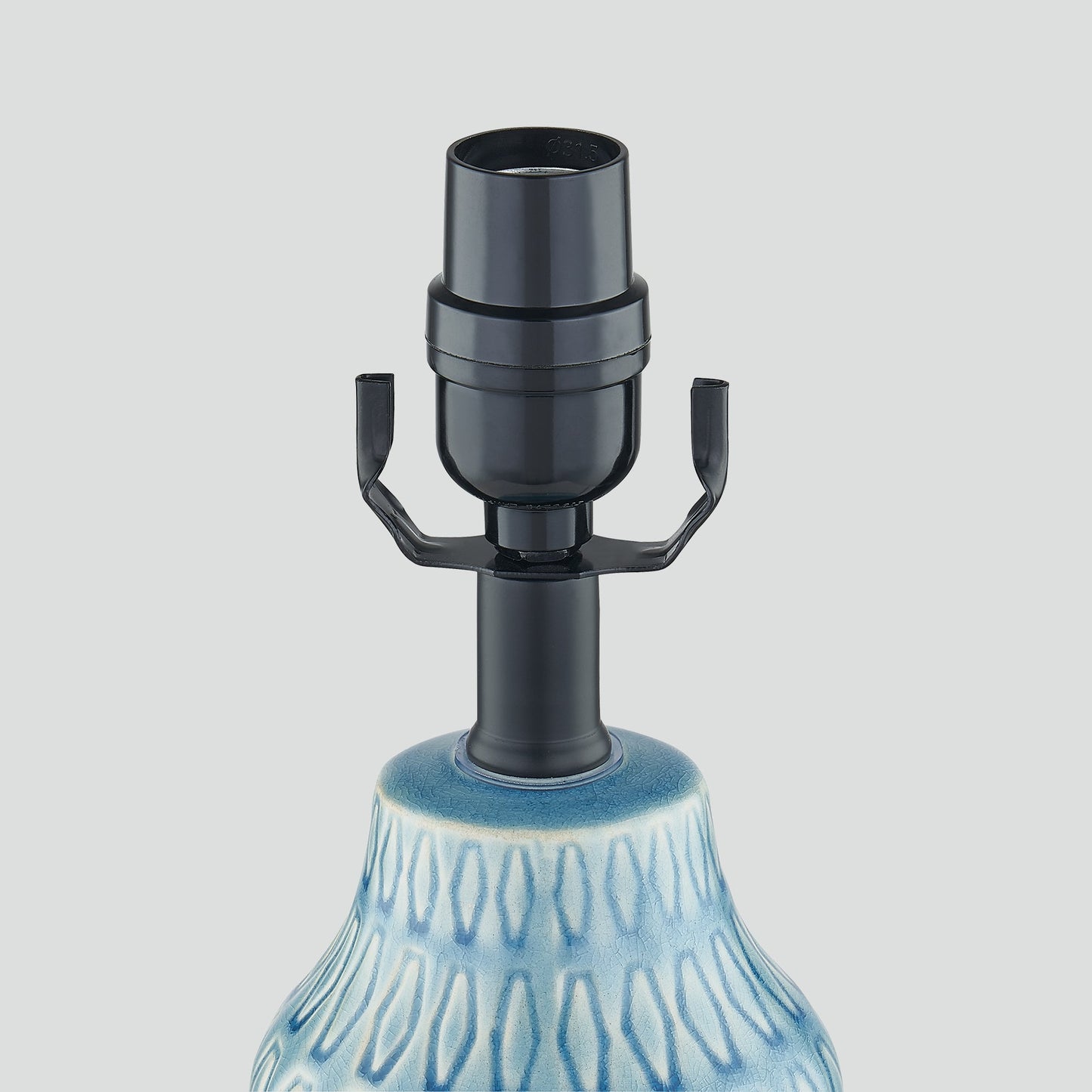 Cinkeda Table Lamp Ceramic Blue 3-Way Dimming USB Ports(Set of 2)