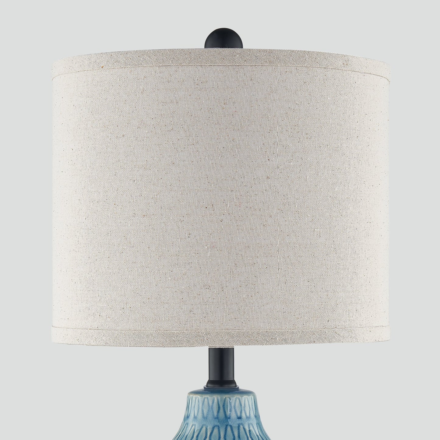 Cinkeda Table Lamp Ceramic Blue 3-Way Dimming USB Ports(Set of 2)