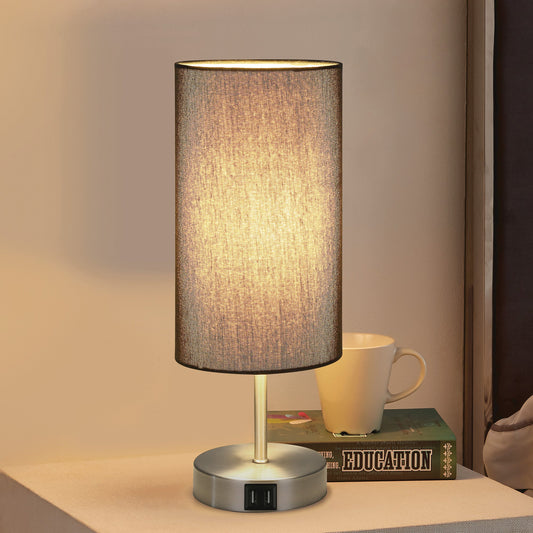 Touch-Sensitive Table Lamp Elegance, Convenience & Dual USB Charging Ports & Touch-sensitive Dimming Switch