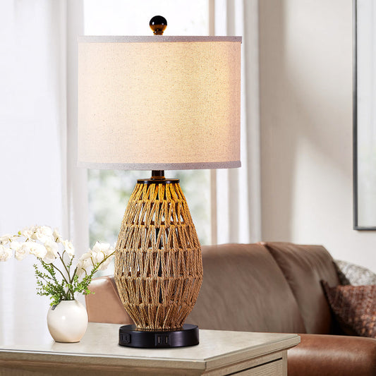Touch Control Table Lamps with USB Ports and LED Bulb