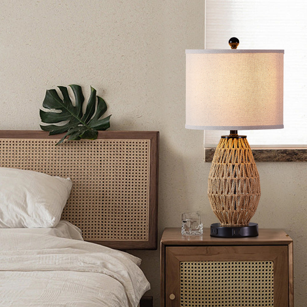 Touch Control Table Lamps with USB Ports and LED Bulb