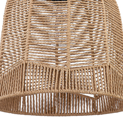 Cinkeda Pendant Light Brown Rattan with Dimming Switch