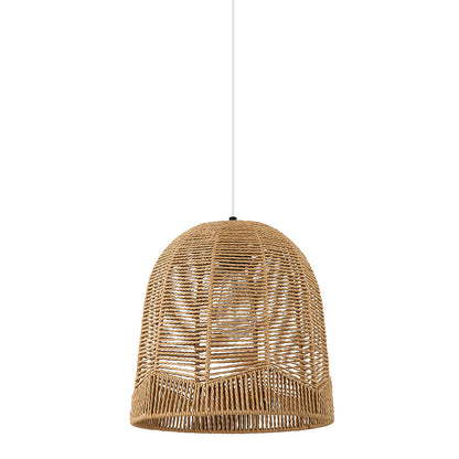 Cinkeda Pendant Light Brown Rattan with Dimming Switch