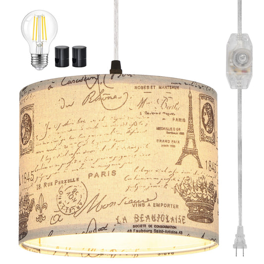 Vintage Hanging Light Artistic Patterned Pendant Lights with Dimming Switch