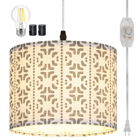 Cinkeda Pendant Light Pattern Shade Rotary Stepless Dimming