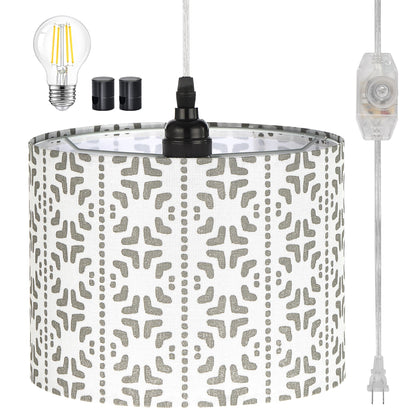 Cinkeda Pendant Light Pattern Shade Rotary Stepless Dimming