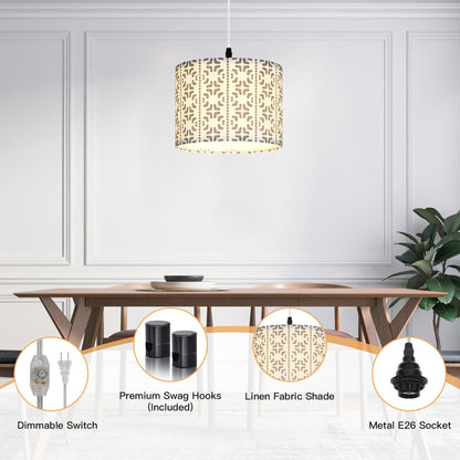 Cinkeda Pendant Light Pattern Shade Rotary Stepless Dimming