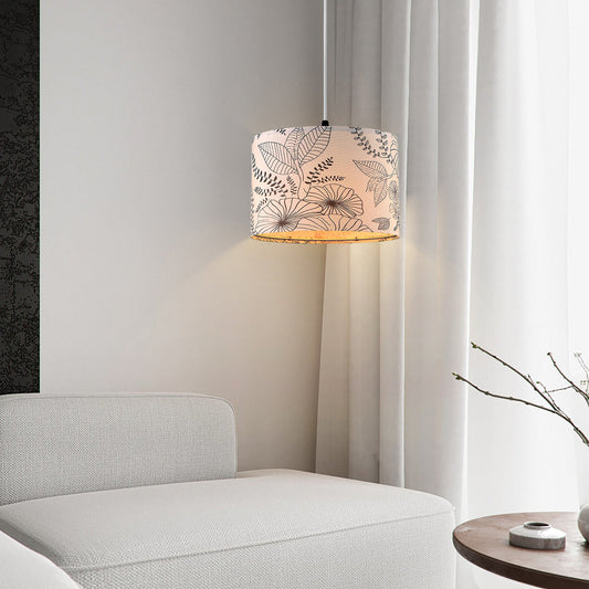 Cinkeda Pendant Light Grey Floral Shade Rotary Switch Stepless Dimming